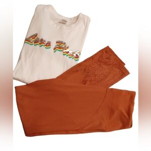 Pink Victoria's Secret Bling Campus Long Sleeve Top & Pink Sport Yoga Leggings